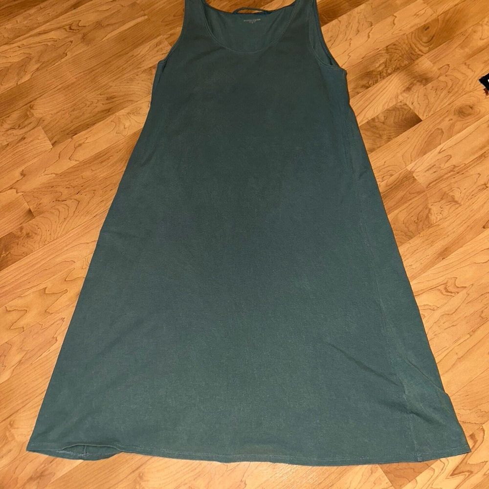 Eileen Fisher Organic Cotton Lycra Tank Dress Gray Blue‎ Medium